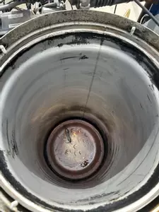 Cleaned boiler jacket on Nilfisk Contractor hot pressure washer after removing burst heating coil and soot buildup.